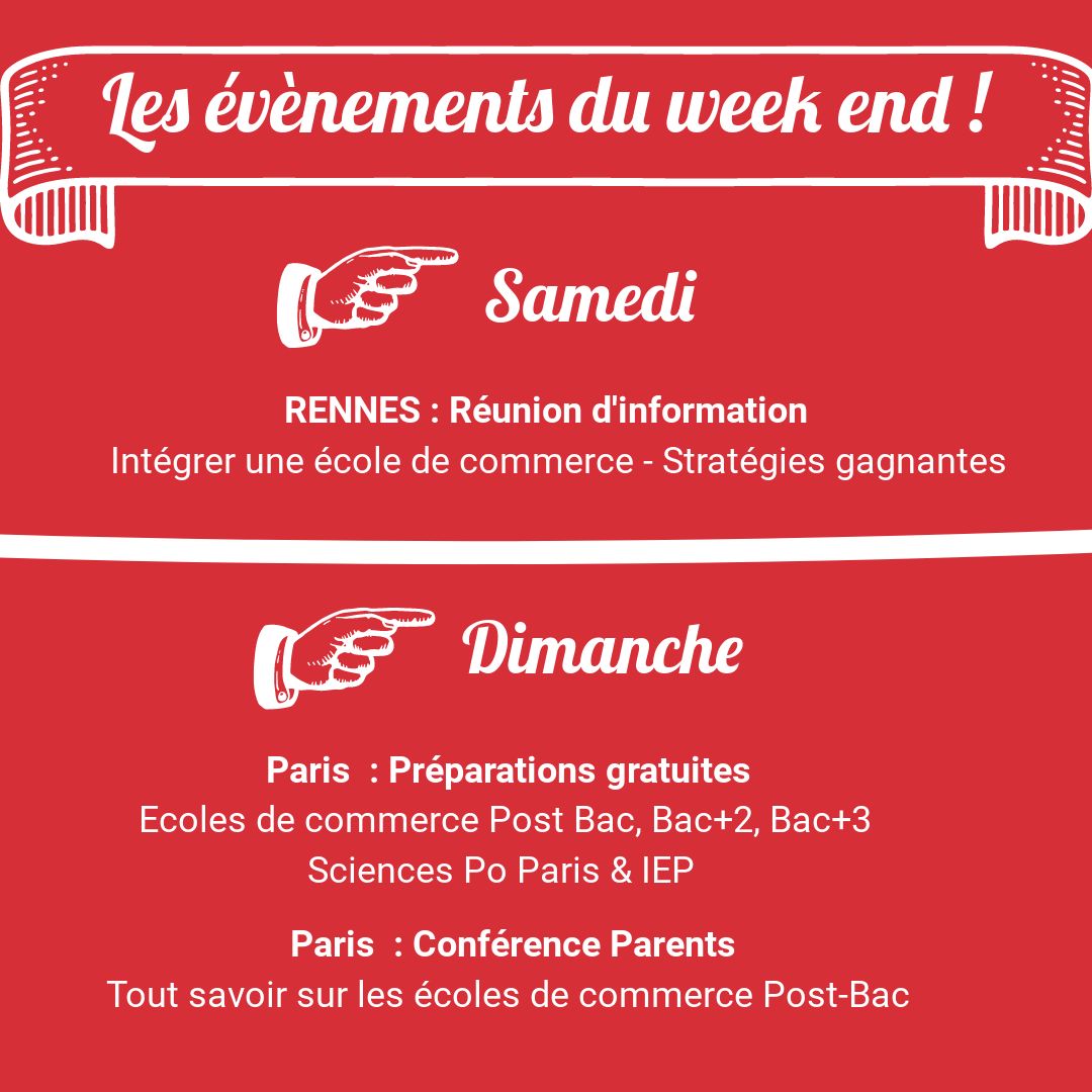 Découvrez les évènements <a href="/PGEPGO/">PGE-PGO</a>
 du week-end ! #preparation #concours #sciencespo #ecolesdecommerce On vous y attend nombreux !  Pour vous inscrire, suivez ce lien : pge-pgo.fr/concours-journ…