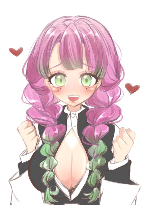 るびびのんさんがTwitterに投稿した甘露寺蜜璃(鬼滅の刃)のイラスト。