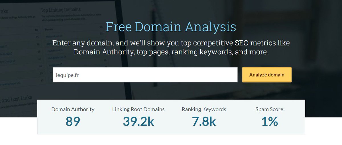 lecab_com's tweet photo. Moz lance un outil #SEO gratuit pour analyser un #nomdedomaine 👉https://t.co/Cl7TiI3utY https://t.co/9GMQNjAtig