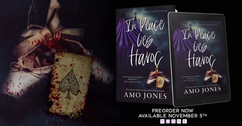 FireIceBookBlog's tweet photo. 🎪COVER REVEAL🎪

HAVE YOU BOUGHT YOUR TICKET TO THE 1st EVER MIDNIGHT MAYHEM SHOW? In Peace Lies Havoc is coming on November 5th! 
Amazon: https://t.co/8bXR0KKrzj
B&amp;N: https://t.co/9H6pPf26Gi
Apple: https://t.co/72uO9hw1KR
Kobo: https://t.co/3XX7iZRXYf https://t.co/7OcffI00XI
