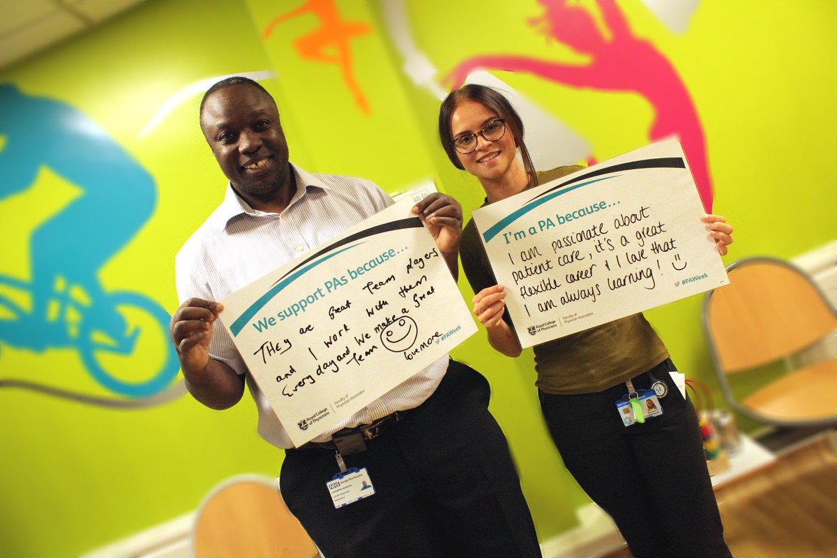 GEHClinEd's tweet photo. "We support PAs because... they are great team players & I work with them everyday. We make a great team😃"
"I'm a PA because... I am passionate about patient care, it's a great flexible career & I love that I am always learning!😃"
#PAweek #paweek2019 @FPARCP @NHS_HealthEdEng https://t.co/gOCrPikx1c
