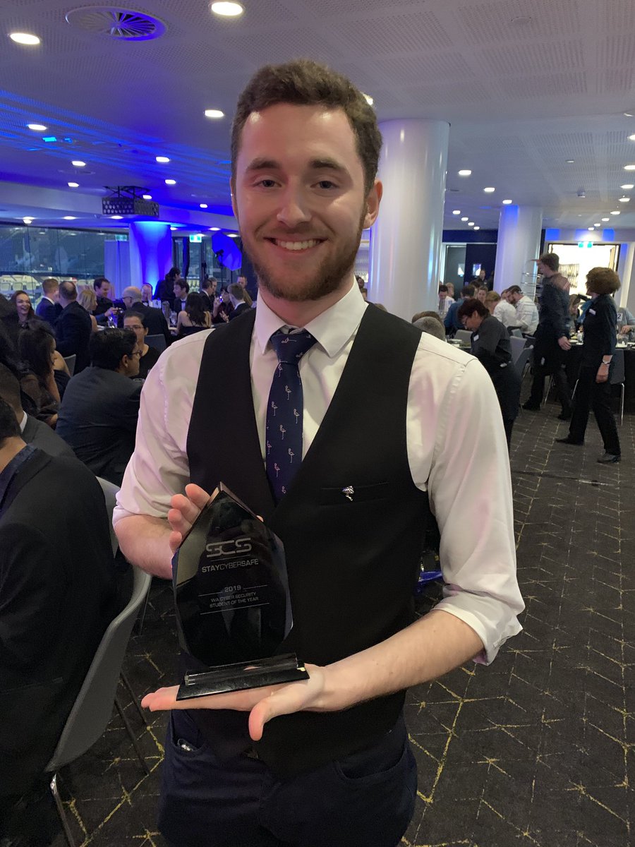 Adam Brickhill @ECU WINNER of the 2019 WA Cyber Security Student of the Year #wacyberawards2019