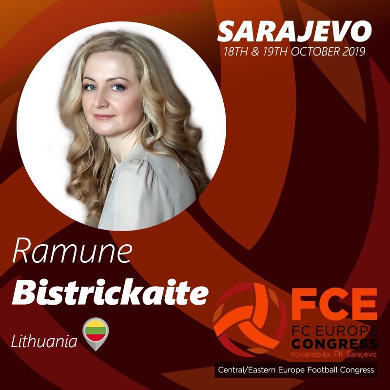 2019FCE's tweet photo. 🚨MEET THE SPEAKERS! #FCE2019

👉We present you Ramune Bistrickaite! 

Experienced international sports lawyer &amp; sports integrity expert with over 9 years of experience and legal practice in the field across various organisations and institutions. 

#FCECongress19 https://t.co/WHBavo4DBF