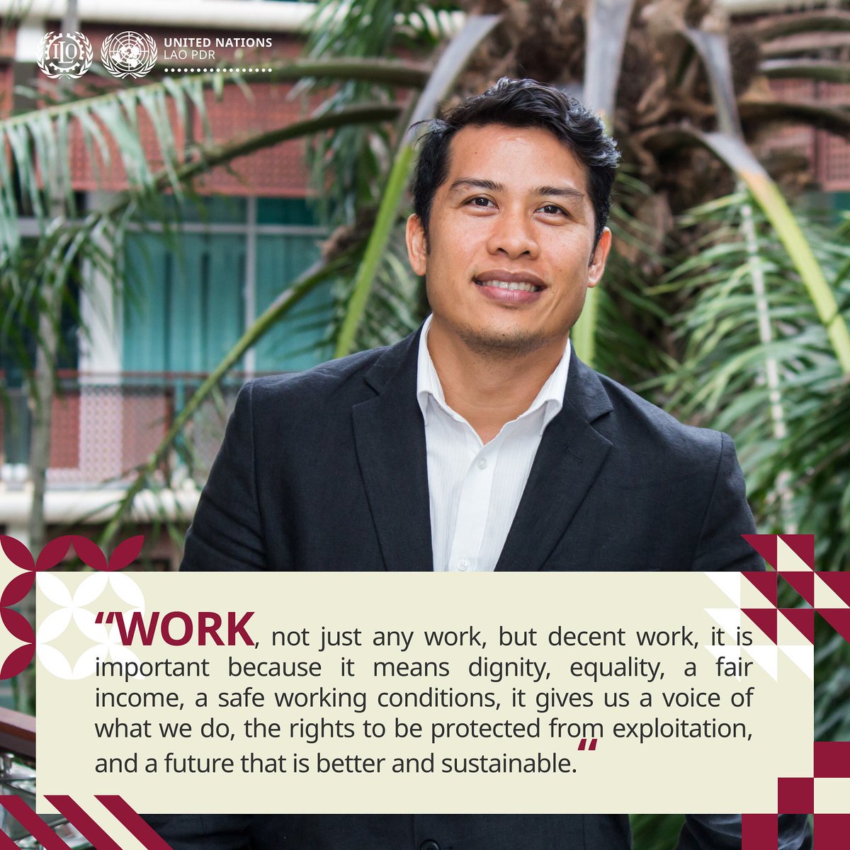 UNinLaoPDR's tweet image. What does Work mean in a person’s life?

Read below ⬇️ answer by Vongtavanh Sayavong from @ilo #Laos. 

 #WeAreDevelopment #OneUN #UNDay #GlobalGoals
