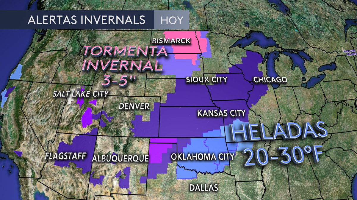 AlbertEltiempo's tweet photo. ¡Brrrr! buena parte del centro del país sigue congelado. Temperaturas heladas y nieve en las #Dakotas nos recuerda que en otoño de vez en cuando puede hacer bastante frío #inviernoiscoming @UniNoticias https://t.co/fcf6tXlc0m