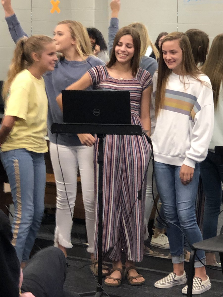 EJHSExpressions's tweet photo. Having a great day on our last day with our Troy Intern, Tanner Lloyd. Dunkin’ Donuts, treats &amp; KARAOKE! https://t.co/hSnUXvSWzE