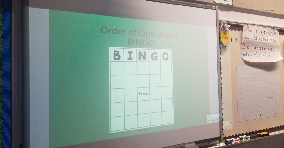 Dee_justteach's tweet photo. Order of Operations BINGO fun! @GCES_GoneGlobal #ccsmath https://t.co/unV775Bz1O