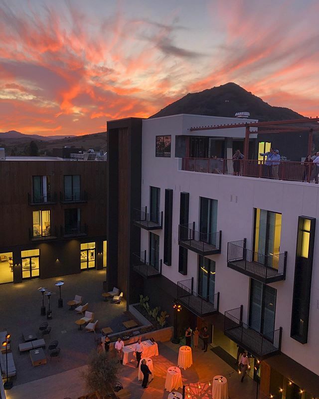 karsonbutler's tweet photo. Placing an event with a hotel under construction is a lesson in patience, faith &amp; trust! We’ve been staring at our neighbor across the street and seeing the army of folks it takes to make a building project this beautiful come to life!! Hotel SLO officially opened 7 days ago… https://t.co/UVirk7hHyy
