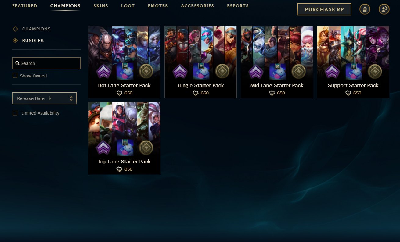 Lol cheap starter pack