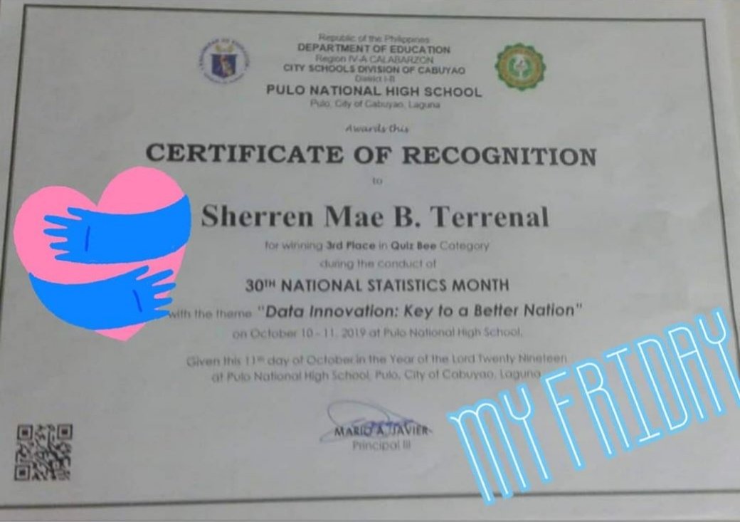 dj_ahlie58's tweet photo. Congrats bunsoโผ๐๐๐
I'm so proud of you. Glory to GOD!๐โโ๐๐
#3rdPlace
#SherrenMaeBTerrenal
#MathQuizBee
#Grade7 #PNHS
#30thNatlStatisticsMonth https://t.co/WouxAEINVu