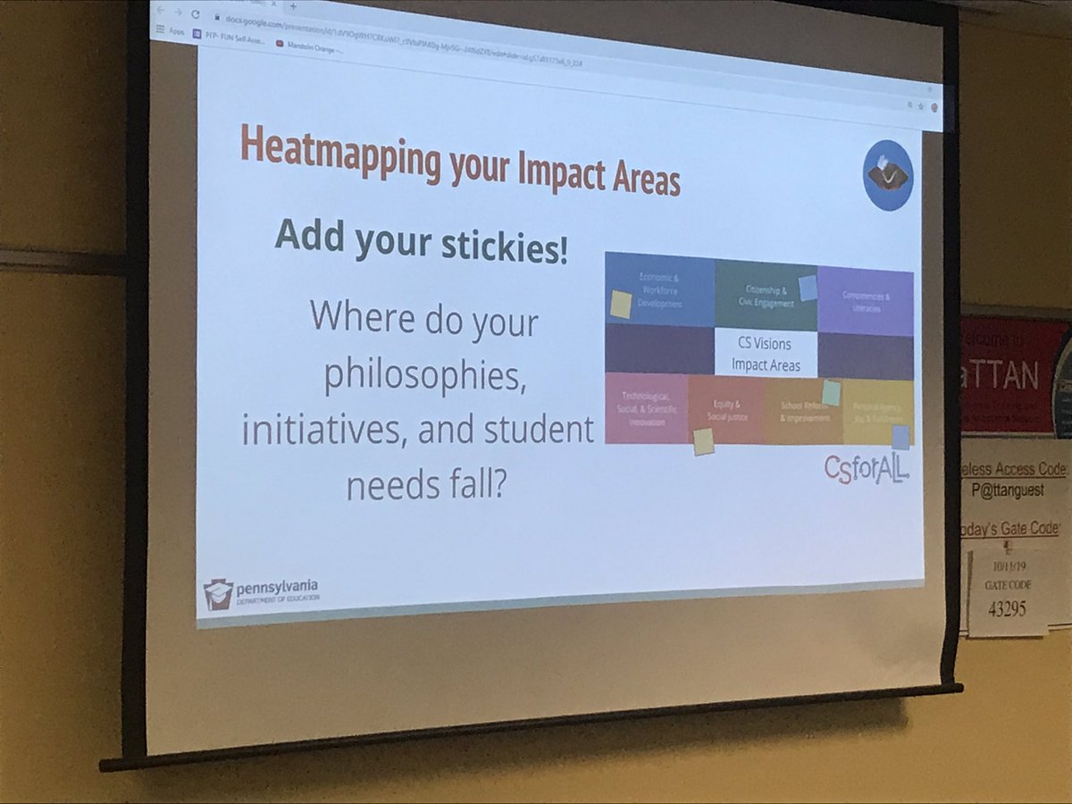 mwallace63's tweet image. Ts @UASDRaiders drafting a #Vision of #ComputerScience by #Heatmapping our WHYs. “We should teach #CSinPA because....” @PADeptofEd @GovernorTomWolf