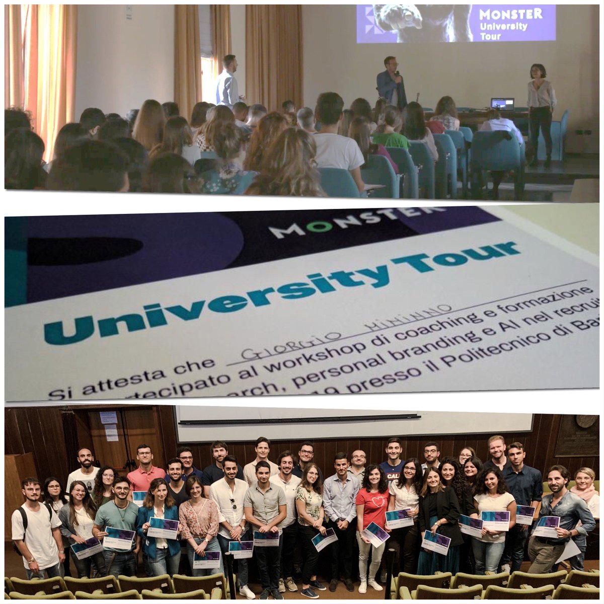 Per il #MonsterUniversityTour 🚎 le ultime sono state settimane che a raccontarle vengono i brividi.

#Siena, #Cagliari, #Bari, #Milano, #Foggia, #Genova: un viaggio nelle Università d'Italia 🎓 per aiutare i talenti di domani 💡a trovare un posto nel mondo del #lavoro di oggi.