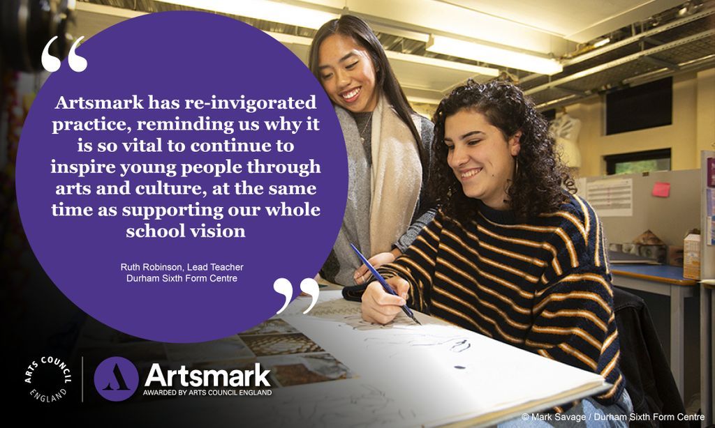 Ruth Robinson from Durham Sixth form tells us why Artsmark is so important to their school... 👀 
#CelebrateArtsmark