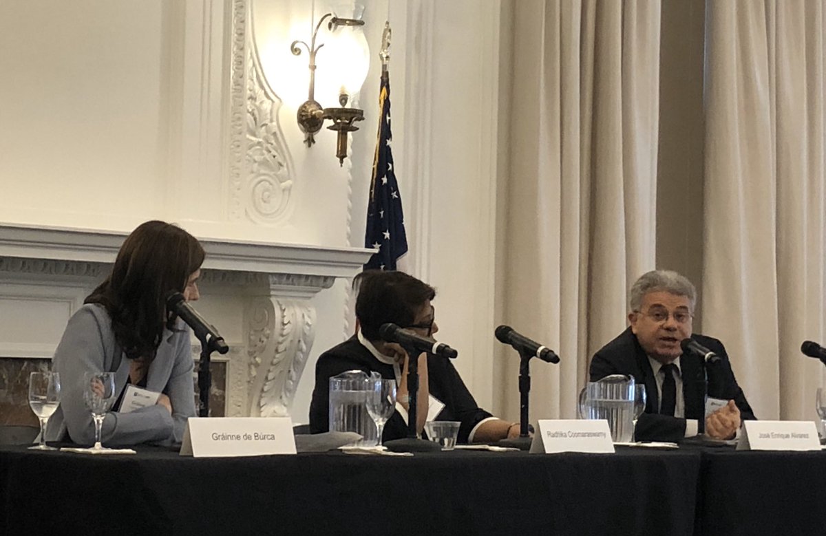 nyuiilj's tweet photo. José Alvarez and Radhika Coomaraswamy discuss the future of the United Nations at #Hauser25 @nyulaw @UN https://t.co/jdlM5WLhiu