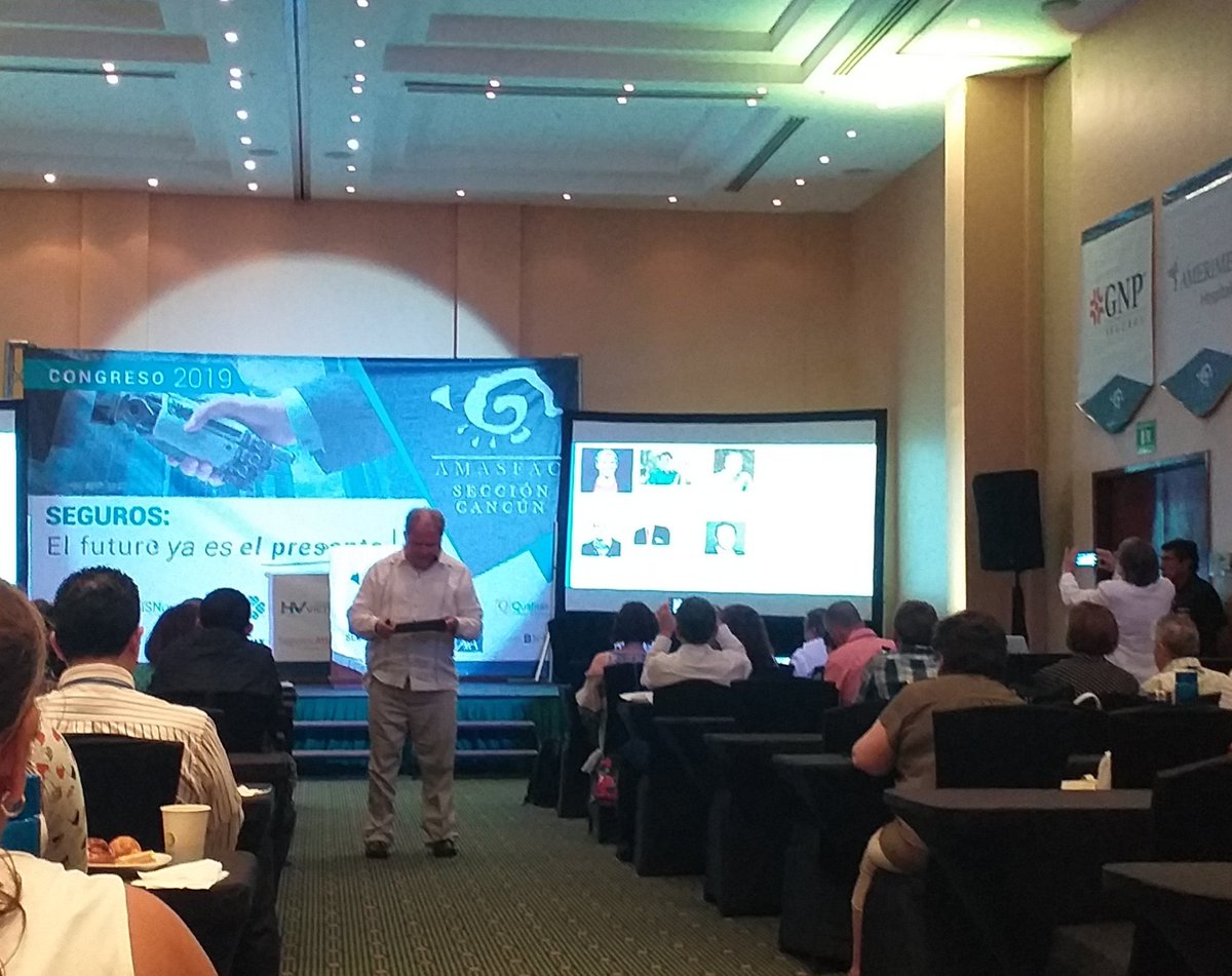 Iniciando el dia... Congreso AMASFAC 2019, SEGUROS El futuro ya es el Presente, #AMASFACcongreso2019 <a href="/AmasfacCancun/">Amasfac Cancun</a> <a href="/AMASFAC_CDN/">AMASFAC</a> <a href="/ElAsegurador/">El Asegurador</a> <a href="/RevSiniestro/">Revista Siniestro</a> <a href="/VivoEnCancun/">Vivo en Cancún 🏖️</a>