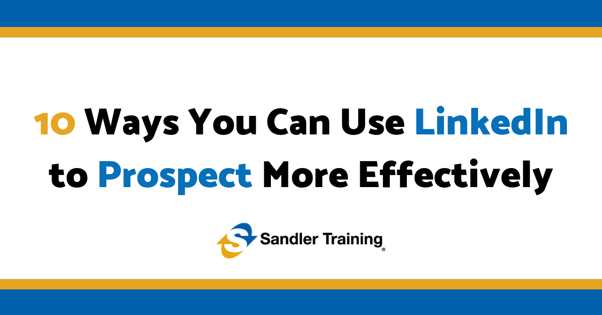 MarkWMcGraw's tweet photo. LinkedIn is an amazing way to feed your sales funnel. It allows you to connect with people in a targeted way to add value to others, share insights, and build out your network with prospects

Learn 10 ways you can use LinkedIn to prospect more effectively https://t.co/uAkmonirbA https://t.co/p6AiKw4bbh