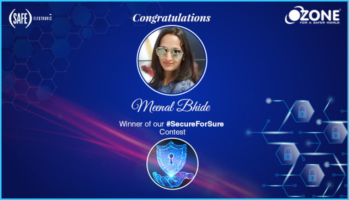 OzoneGroupIndia's tweet photo. 'Meenal Bhide' got #SecureforSure. Many congratulations to her on winning this exciting contest.

#OzoneSecuritySolutions #ContestAlert https://t.co/AobJk8yqEo