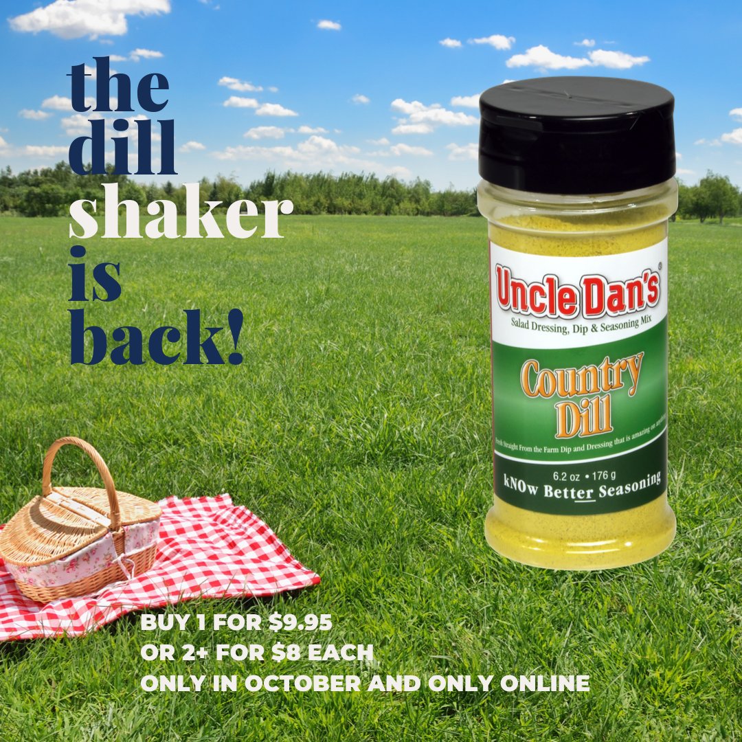 UncleDansRanch's tweet photo. It's baaaaaack! Uncle Dan's Country Dill is back in a shaker bottle for a limited time!
https://t.co/FyUtEuQ6dI
#dill #dillseasoning #dilldip #UncleDans #eatwell #madeinpnw #seasonbetter #makeitfresh #artisan #eatwellbewell #eatrealfood #healthyfood #nutrition #foodlove #PNW https://t.co/WOudOjk0Nq