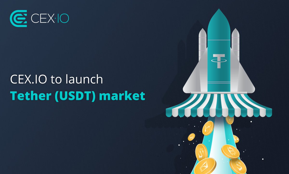 cex_io's tweet photo. 🤩 We’re launching @tether (#USDT) market!

October 15 – USDT deposits

October 17  – USDT trading

🥳 Special offer: 0% maker fee &amp; 0.1% taker fee until the end of 2019.

Click 👇 to learn more on our blog!
https://t.co/pmjRnzeCXE https://t.co/XxJWcnoD94