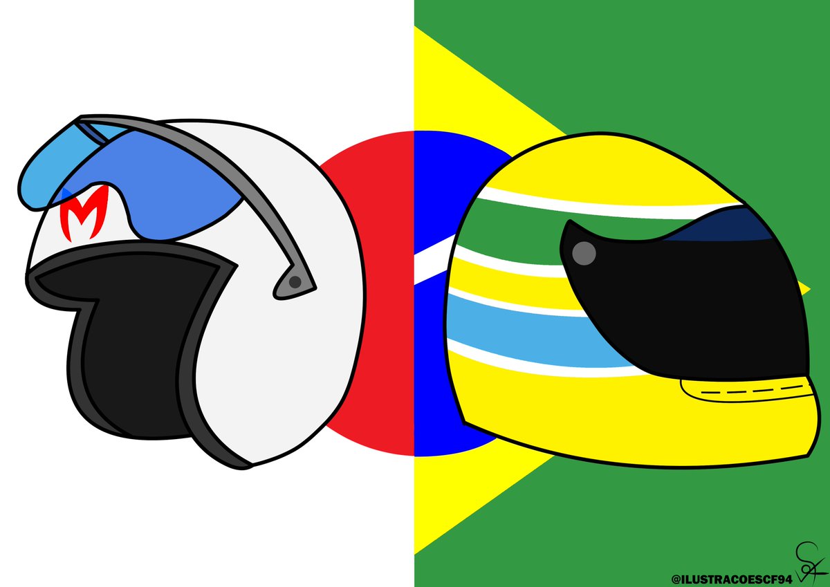 IlustracoesCF94's tweet photo. Se você não conhece essas duas lendas, nem se atreva a curtir #ilustracoescf94 #ilustraçõescf94 #speedracer #ayrtonsenna #f1 #anime #nostalgia #corrida #racer #pilot #piloto #japan #brazil #brasil #japao #machgogogo #capacete  #illustration #art #arte #senna #mach5 #machfive https://t.co/zojOC35PBy