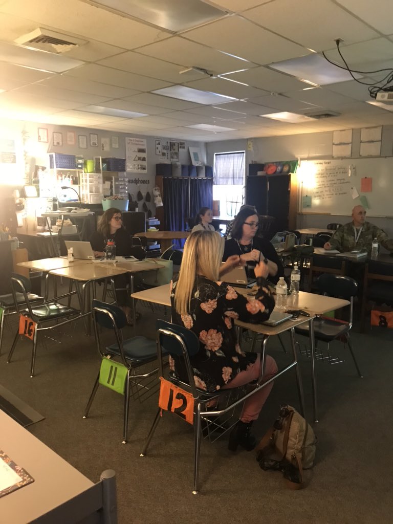 psuttonteacher's tweet photo. BT1s learning about classroom management through differentiated stations chosen by a google form pre-assessment!  @HCPSNC @maggie_gilliam @samhenry17  #growingeducators https://t.co/IV1463LL1t