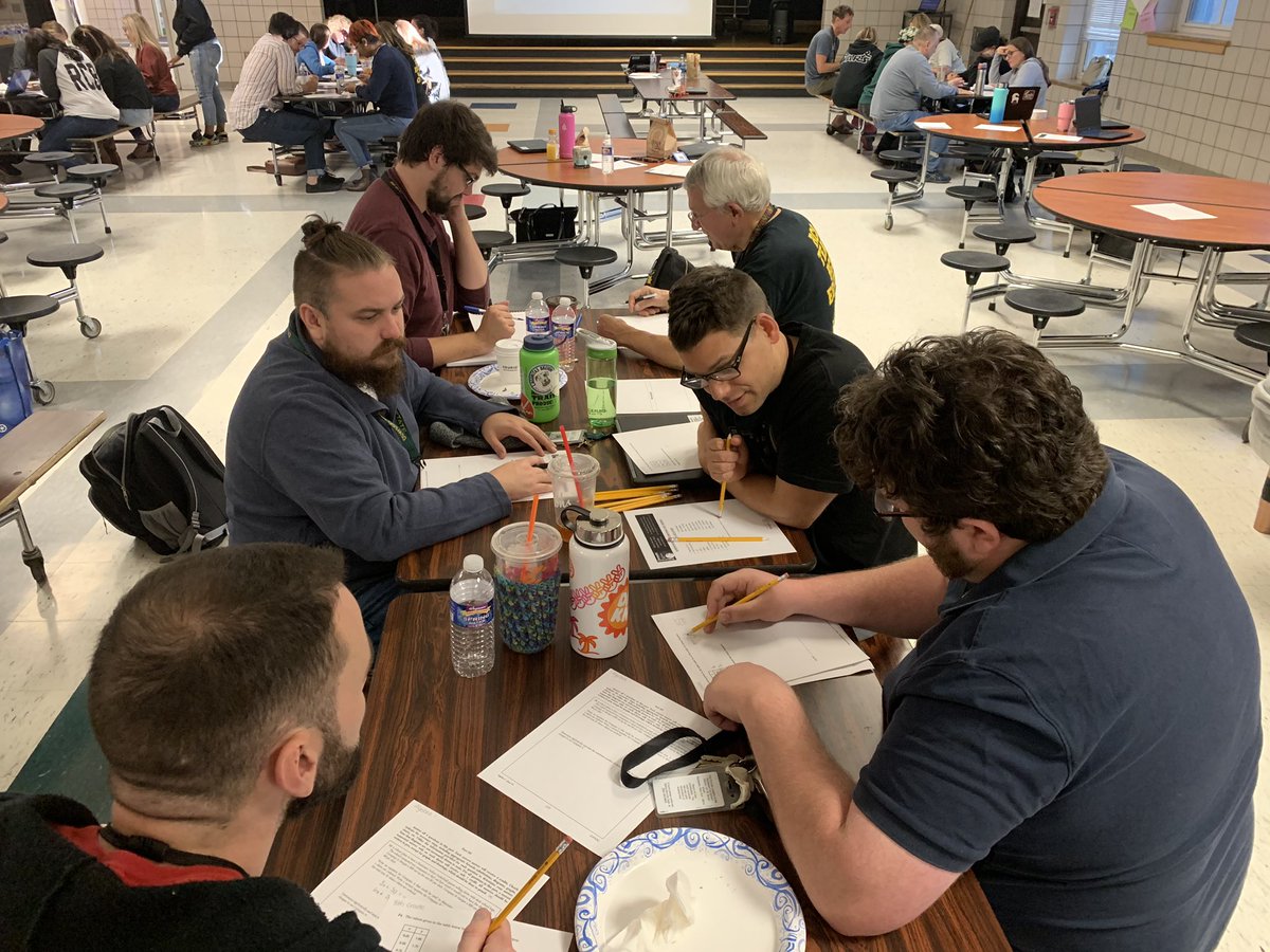 granthamrcsd's tweet photo. @RCSchool8 working on math coherence for grade 3 through Algebra. @TDade #collaboration https://t.co/44eNBVRkBf
