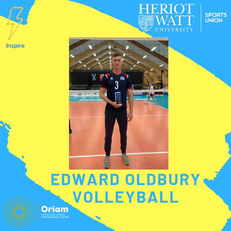 HWUSportsUnion's tweet photo. WATT INSPIRE | @hwuvolleyball club member Edward has just returned from winning GOLD at the SCD European Championships representing Scotland 💙 💙 He was also voted as the best Middle Blocker of the ENTIRE TOURNAMENT!! 
@heriotwattuni @hwunion @oriam
#WattInspire #WattWIN https://t.co/57dJ9ucKFO