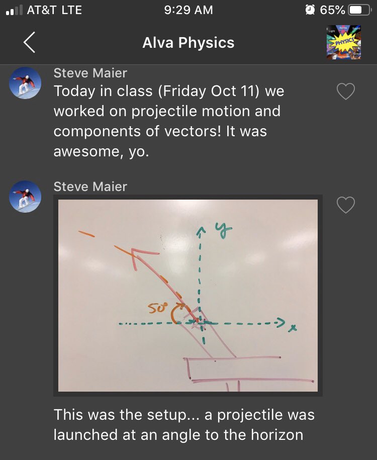SteveMaier_'s tweet photo. Today, I trolled my HS #AlvaPhysics class with notes in GroupMe (homecoming week = lots of absences) https://t.co/EnApHK15kZ