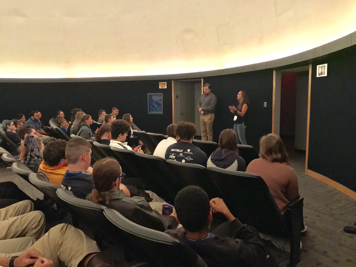 LBNLnext's tweet photo. There are a few future astrophysicists in the crowd today! Students have just finished watching @ENERGY produced Phantom of the Universe: The Hunt for Dark Matter and are asking our panelists @starstrickenSF & @UToledo Prof Dr. Eli Visbal great questions! #NatLabDay #stemrising https://t.co/1qo0a81Sp7