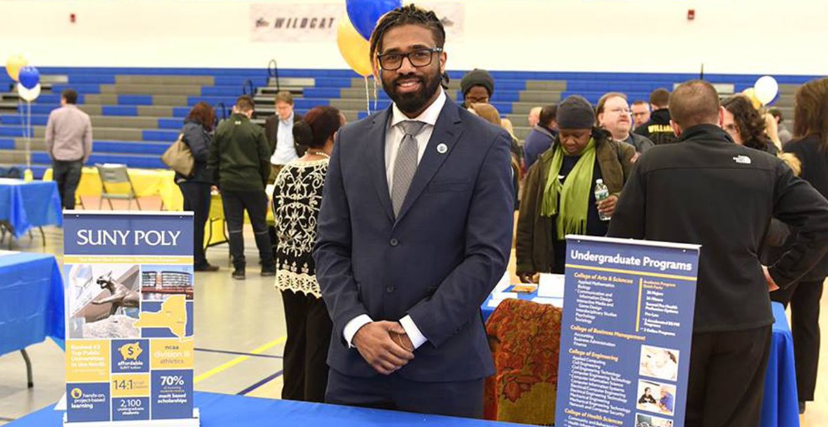 Come to the #SUNYPoly table at the <a href="/SUNY/">SUNY - The State University of New York</a> college fair today in NYC! 💙💛