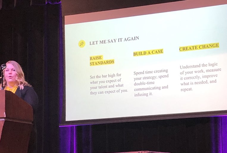 So many great takeaways from the #NLC2019 keynote by <a href="/megmyersmorgan/">Meg Myers Morgan</a>. My favorite: Focus on the people in the room.