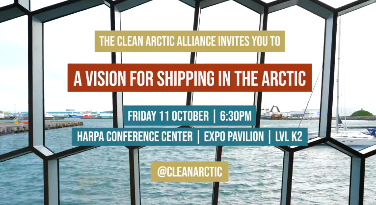 CleanArctic's tweet photo. At #ArcticCircle2019 join @EIAEnvironment &amp; @CleanArctic  &amp;  panel of experts TONIGHT at 6:30pm for "A Vision for Shipping in the #Arctic." #cleanarctic #climatecrisis #hfofreearctic @_Arctic_Circle #shipping https://t.co/75XgL3m83E
