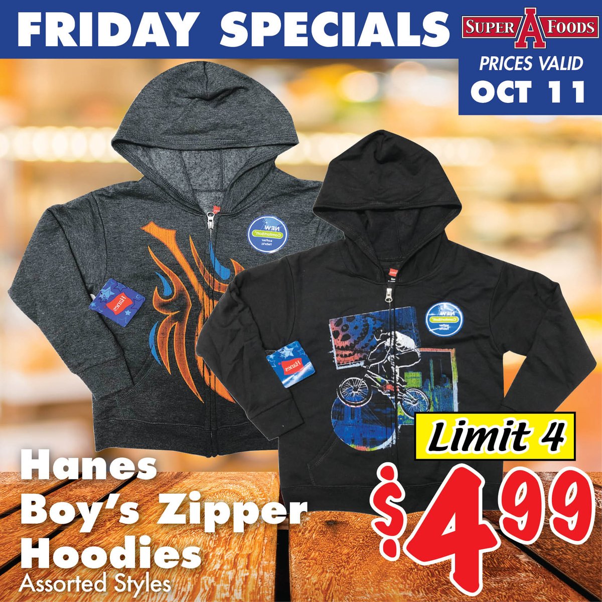 SuperAFoods's tweet photo. IT'S FRIDAAAYYY and that means we have our Friday specials going on today ONLY! Come down and take advantage of the promotions we have going on right now! You won't want to miss these offers!  
-  
#dinner #foodie #supermarket #friday #superafoods #commercecalifornia https://t.co/JnwRvfg4vF