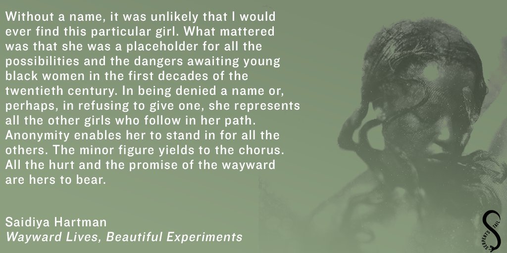 serpentstail's tweet photo. In #WaywardLivesBeautifulExperiments, @sojournerlife reimagines the forgotten histories of black women and girls around the turn of the century. Today we’re honouring International #DayoftheGirl by remembering their stories.
Read Mattie’s story: https://t.co/NR22iEyMSQ https://t.co/f5S7zex4Ga