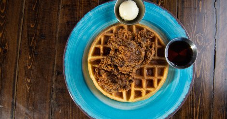 SalutKitchenBar's tweet photo. Not all chicken is created equal. Chicken + Waffle https://t.co/9WnQ5cSJlU