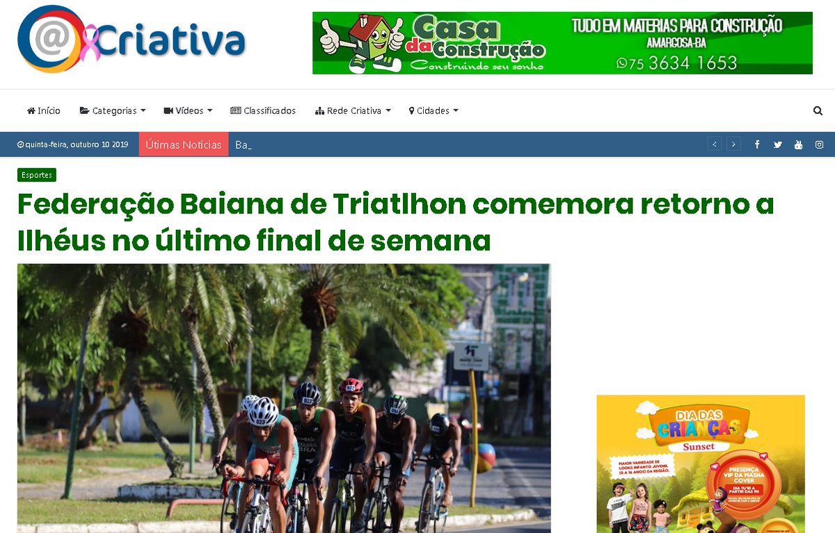 pipacomunicacao's tweet photo. #namídia Federação Baiana de Triathlon comemora retorno a Ilhéus no último final de semana #assessoria #pipacomunicação #febatri #triathlon #ilhéus @criativaonline_ https://t.co/AX6MiLdiMD