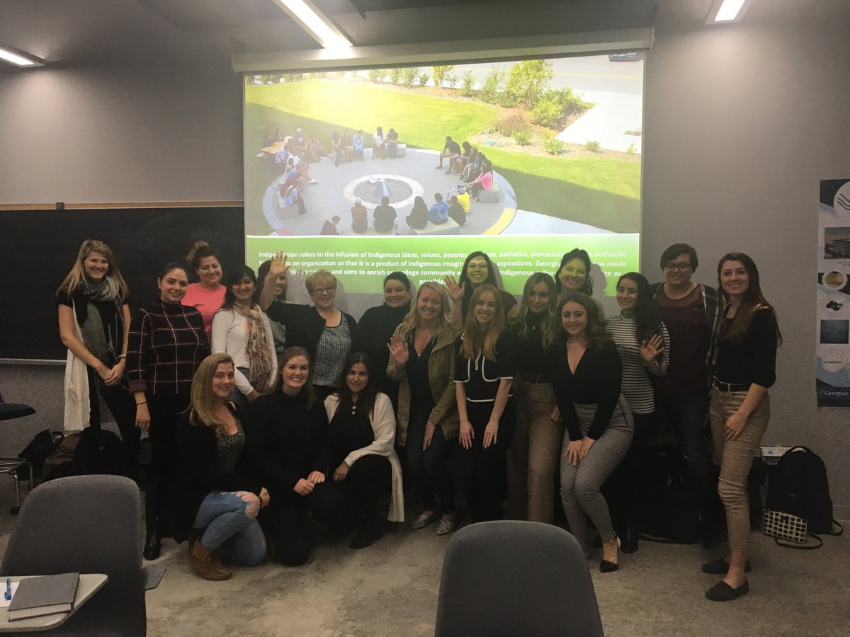 Marycurtainlady's tweet image. A thoughtful and impressive combination of their talents and research today by #interiordesign students as they presented their concepts for #indigenization @georgiancollege Great work all including their Prof Marlene Mitchelmore