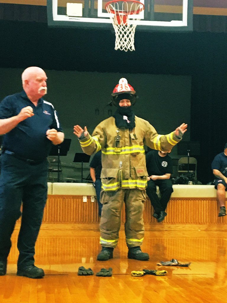 MrIacavone's tweet photo. Fire Safety Assembly @MiddlePaxtonES Rusty the fire chief had student volunteers, and yours truly, as he taught the Ss about fire safety. #MPEagles https://t.co/Ed6AiThBa9
