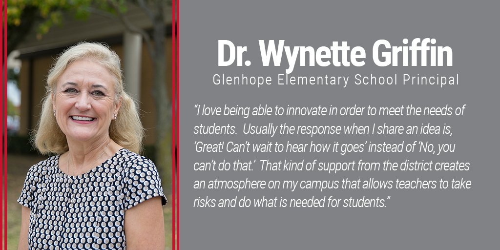 For our next Principal Spotlight, we will learn what Dr. Wynette Griffin loves most about her work at <a href="/GHESGators/">Glenhope Elementary</a>! #WeAreGCISD