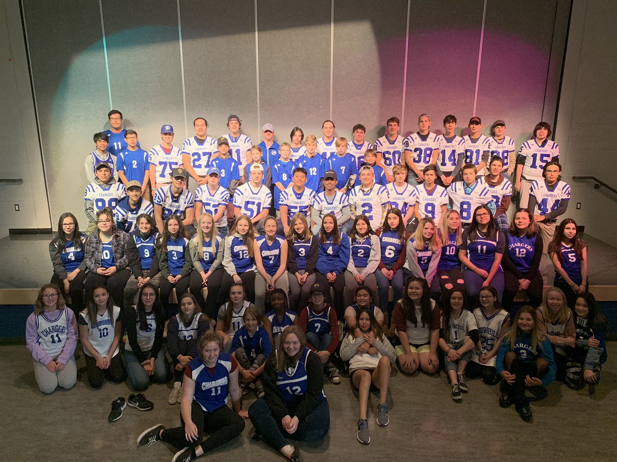 JAndrews1979's tweet photo. Churchill Community High School presents the Fall Sport Athletes of 2019! Thank you for your commitment to academics and sport.  #schoolsportweek @LaRongeChargers @chargerssport @shsaasport https://t.co/rBzKCpekhe