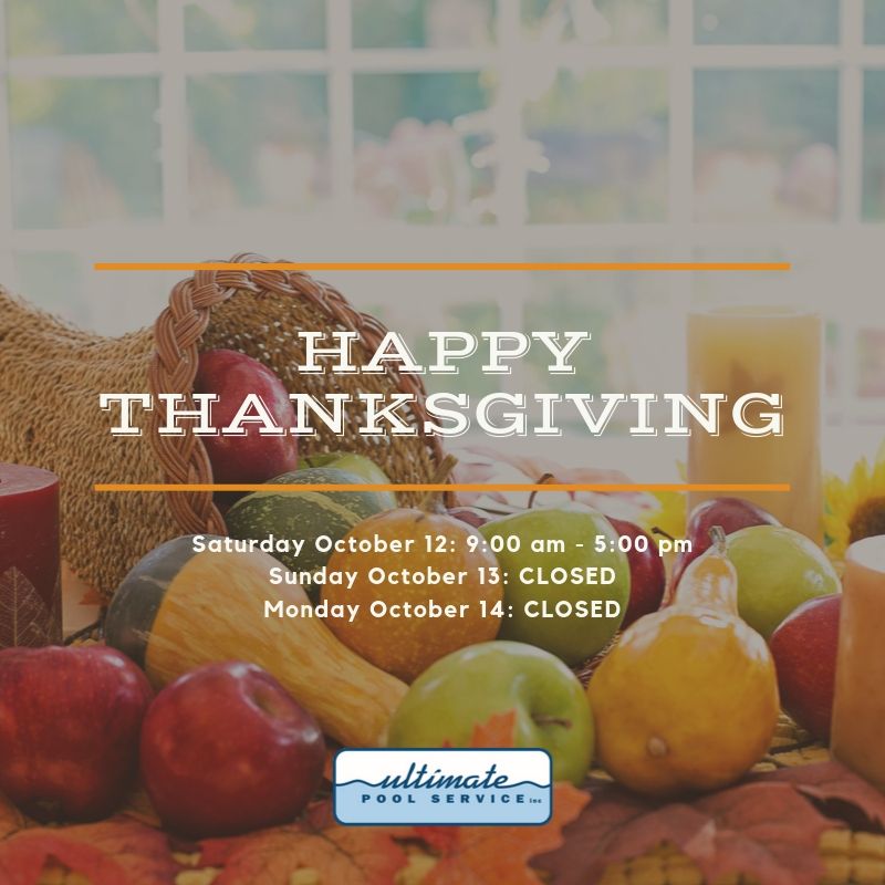 UltimatePools's tweet photo. Happy Thanksgiving Weekend! Please note that we will be open on Saturday and closed Sunday and Monday. Regular business hours will resume on Tuesday, October 15th.
#Thanksgiving #Holiday #FamilyTime #Closed #RevisedHours #UltimatePools #UltimatePoolService https://t.co/NpfGgIcUv9