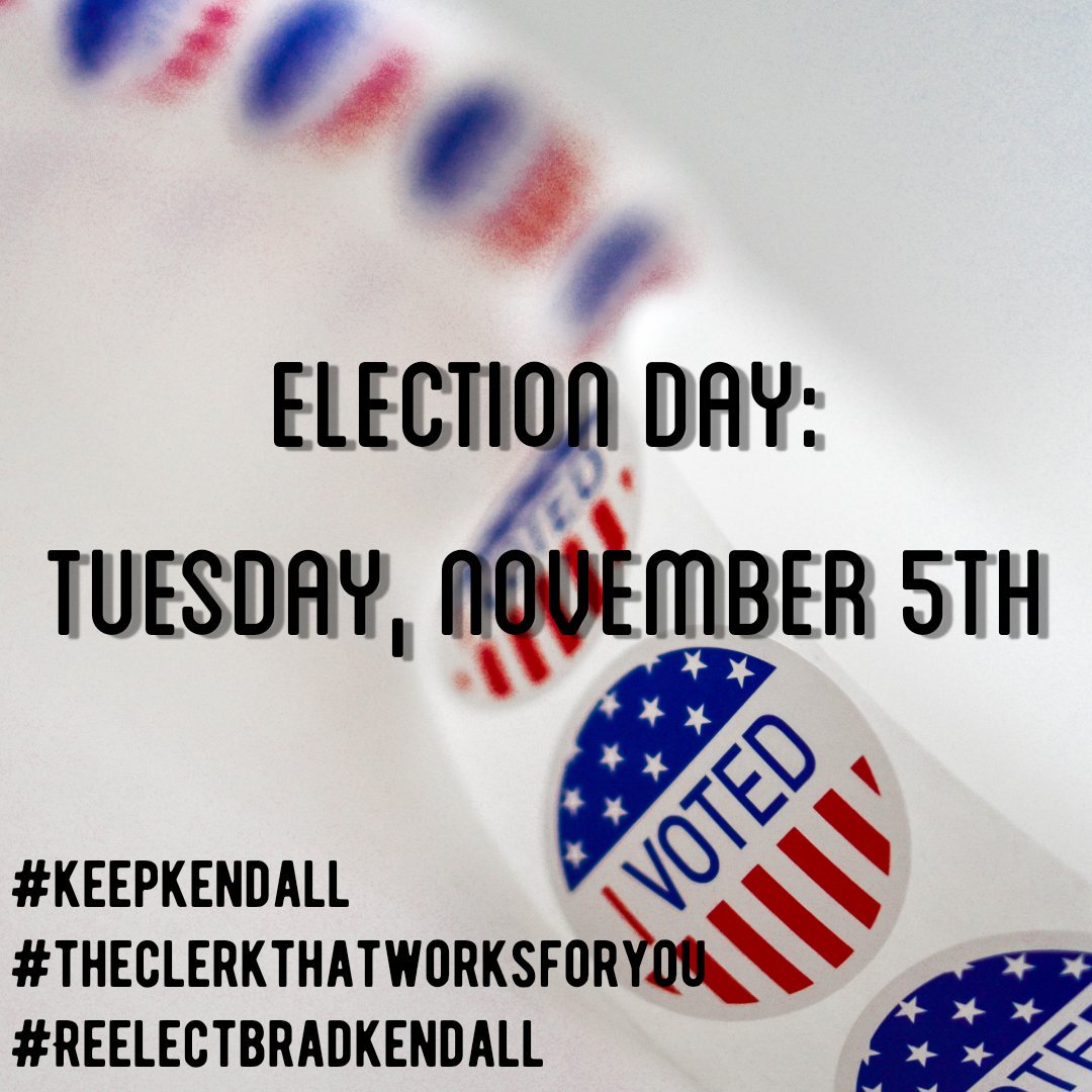 kendallforclerk's tweet photo. Are you ready for Election Day? Make sure you know where your polling location is and that you're registered! Check out: https://t.co/AL7m7PIKuQ
.
.
#ReElectBradKendall #KendallForClerk #KeepKendall #TheClerkThatWorksForYou #DutchessCounty #CountyClerk #BradKendall https://t.co/3o4acmQjFE
