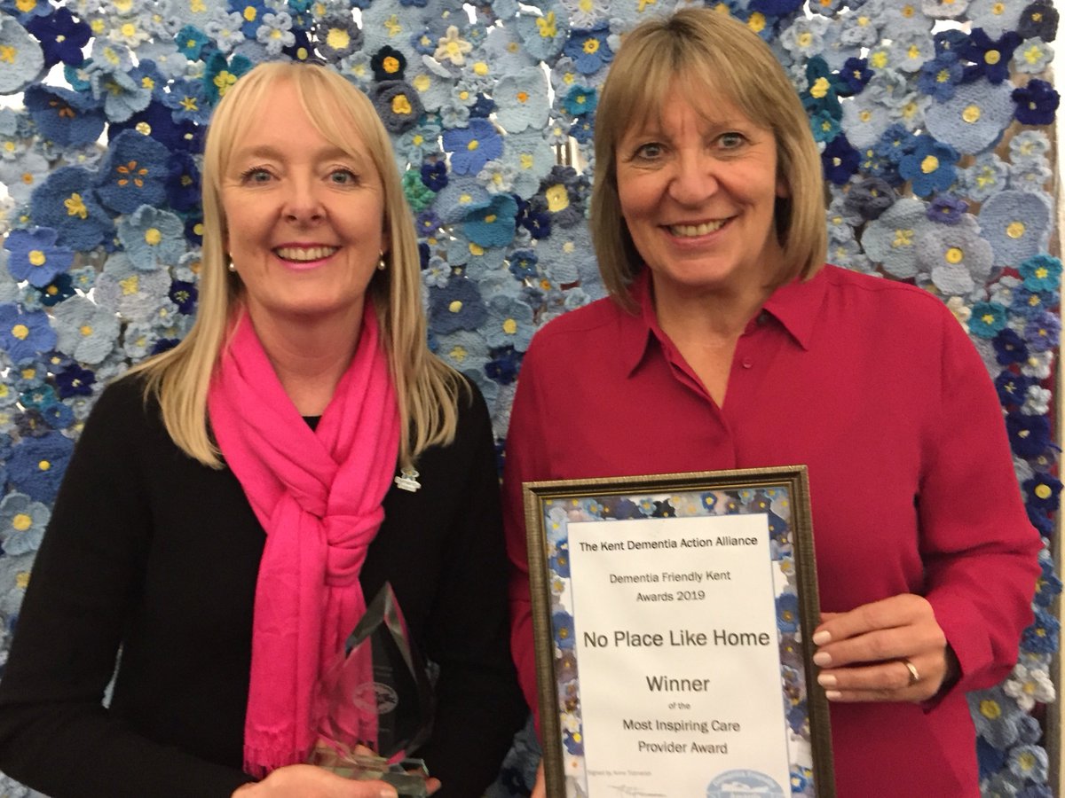 No Place Like Home was honoured to receive the 'Most Inspiring Care Provider' at the 2019 Dementia Friendly Kent Awards. Thank you to everyone for everything you do everyday to change lives. You are simply the best!🙏