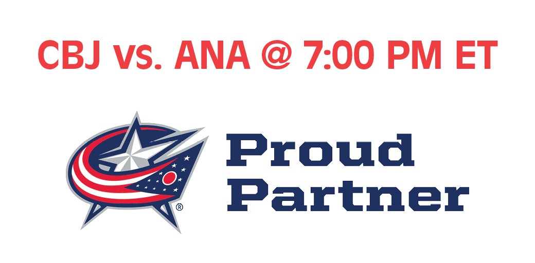 AtlasButler's tweet photo. Join us in cheering on the Columbus Blue Jackets @BlueJacketsNHL as they take on the Ducks at 7PM! #ProudPartner #cbj https://t.co/NuVtclEHIj