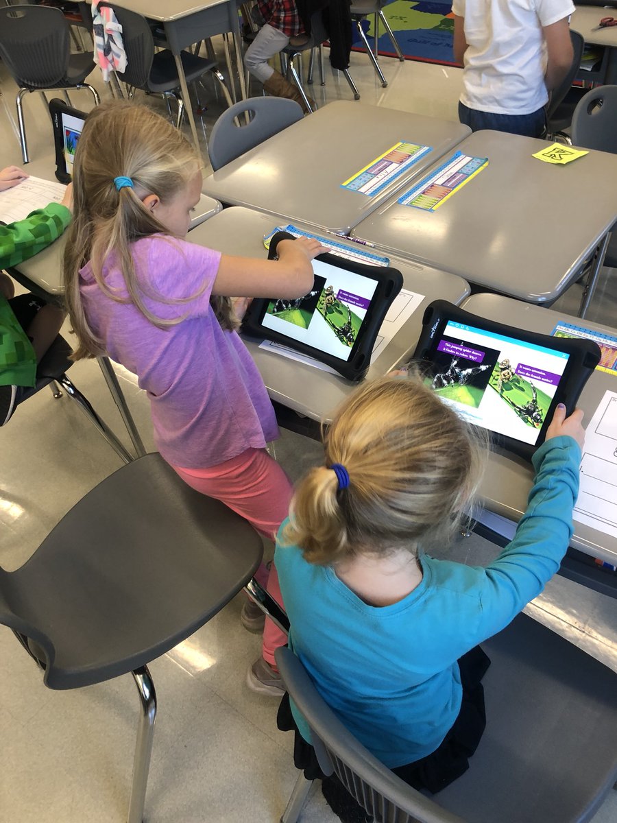 KuptzAmy's tweet photo. Students working in pairs to research spiders on Epic! They had to find at least 3 facts about the spider🕷 I love seeing students relying on one another! https://t.co/iiuzj4g5aq