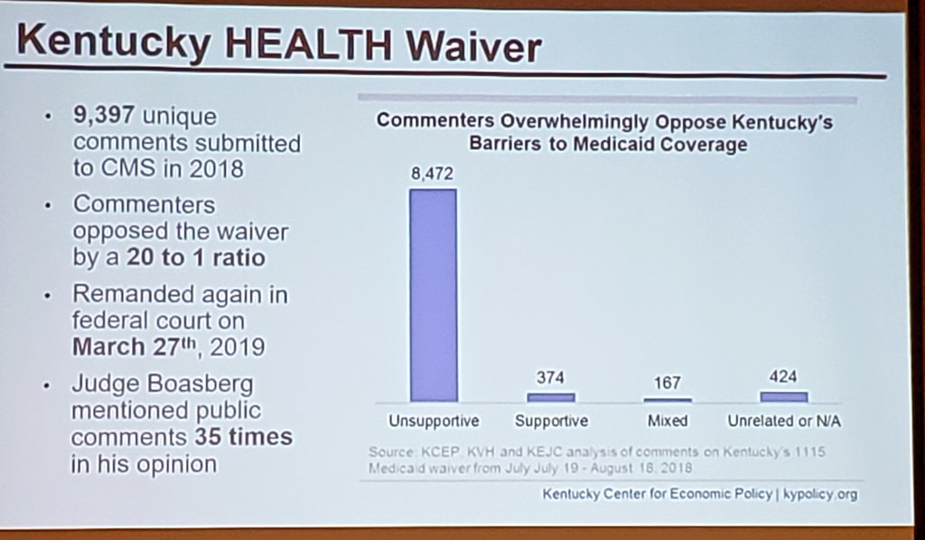 KYEqualJustice's tweet photo. We have defended Medicaid so far because Kentuckians spoke up about how it would impact them. Your comments matter! @kyvoices4health #insureky #kvh2019 https://t.co/biYtuSumpO