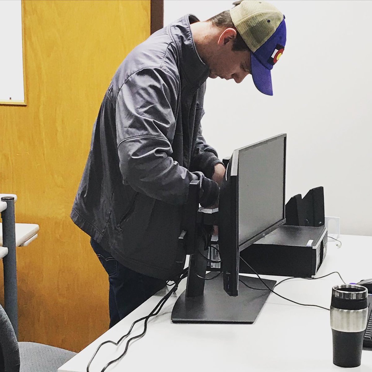 NCK_Tech_IT's tweet photo. @ncktech #students in #telecom cabling course installing conduit and #practicing cable #management. 

#college #collegelife #techschools #tech #ncktech https://t.co/9of285APVm