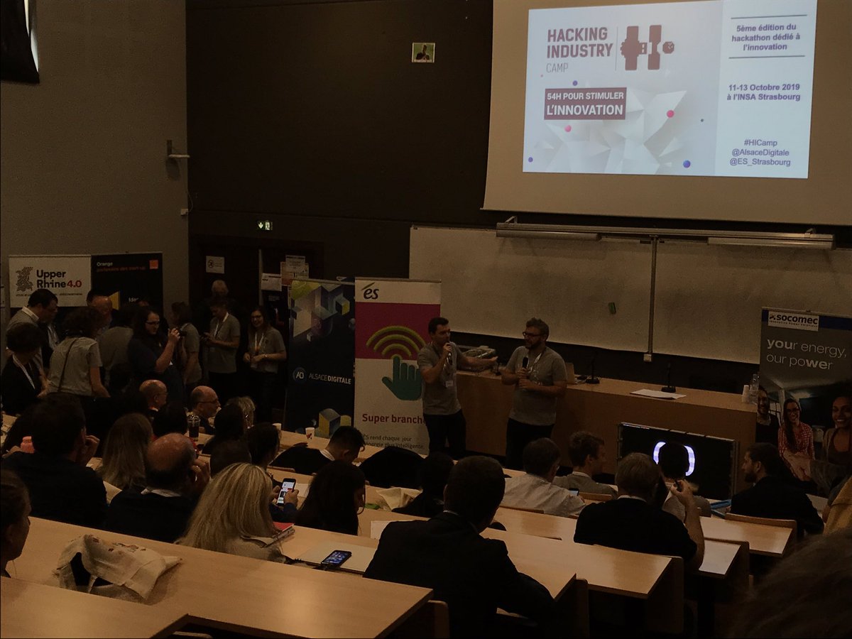 BernardBloch's tweet image. C’est parti pour le #HICamp #Strasbourg organisé par @AlsaceDigitale et @ES_Strasbourg 
Place aux interventions et encouragements en attendant les pitches 
➡️ hackingindustry.camp