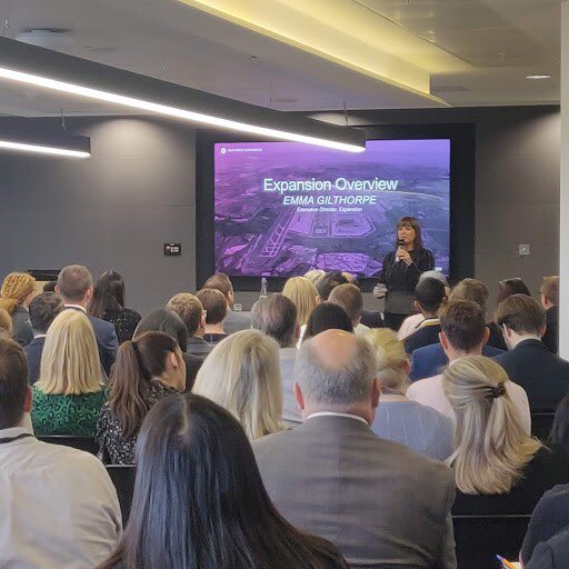 Fantastic to have Emma Gilthorpe join us yesterday to share Heathrow’s ambitious plans for Expansion ⁦<a href="/HeathrowAirport/">Heathrow Airport</a>⁩ ⁦<a href="/turnertownsend/">Turner & Townsend</a>⁩
