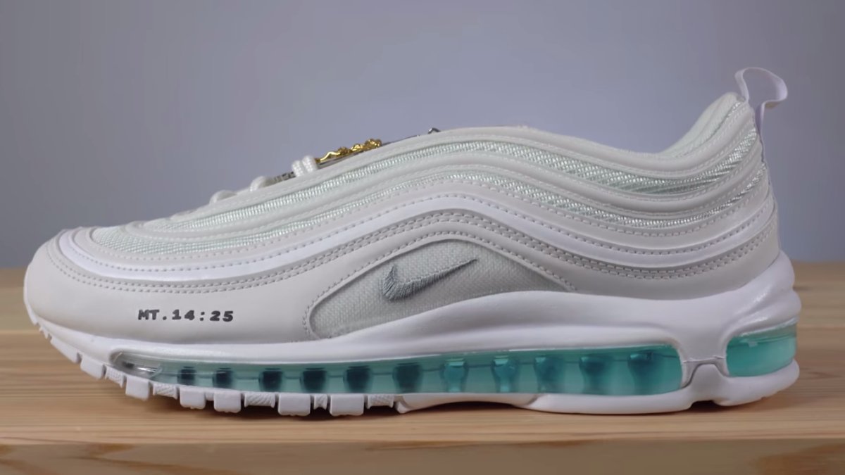 TheAVClub's tweet photo. "Jesus Shoes" selling for $1,500 are filled with holy water blessed by a priest https://t.co/IPgoQdnQAJ https://t.co/SgGYjsfG8h